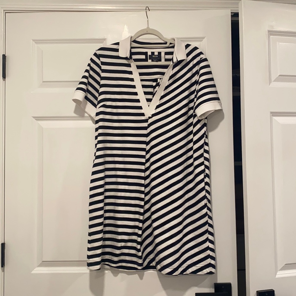 Maeve for Anthropologie Striped Polo mini dress